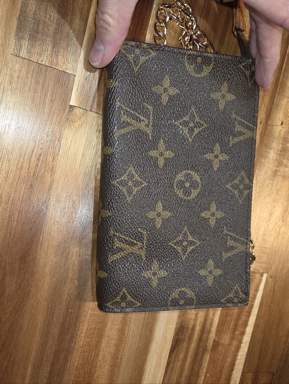 Louis Vuitton Monogram Pouch Crossbody with Gold Chain - Picture 10 of 12